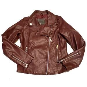 Ci Sono Kids Vegan Leather Moto Jacket Girls 10